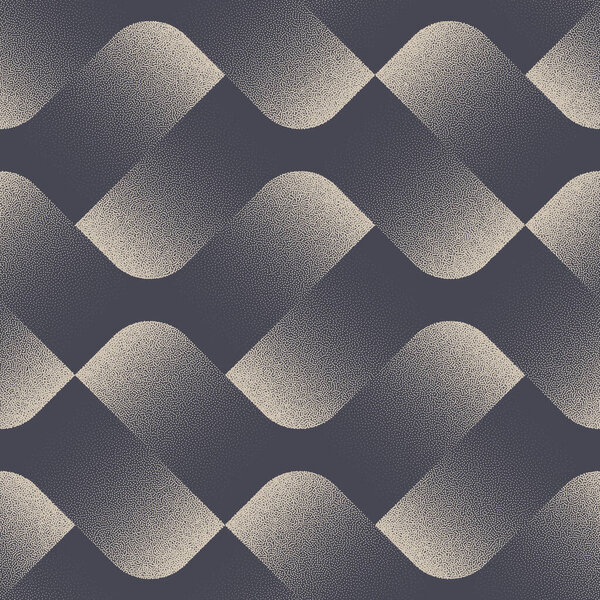 Contemporary Seamless Pattern Trend Vector Dot Work Classy Abstract Background. Endless Graphic Wavy Structure Abstraction Textile Design Repetitive Wallpaper. Half Tone Loopable Art Illustration