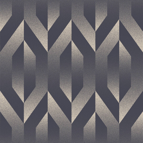 Royalty Geometric Seamless Pattern Vector Dotwork Trendy Abstract Background. Luxury Fancy Motif Endless Abstraction Fashionable Textile Print. Repetitive Geometry Wallpaper. Halftone Art Illustration