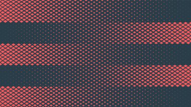 Vektör Yarı Tonlama Damalı Desen Rhombus Noktaları Modern Doku Kırmızı Mavi Soyut Arkaplan. Kareli Parçacıklar Karışık Yapı. Yarı Ton Sanatı Karşıtlığı Grafiksel Minimalist Geometrik Duvar Kağıdı
