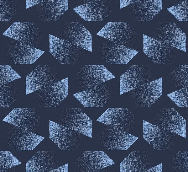 Mavi Sekizgenleri Kusursuz Desensiz Moda Vektörü Noktalı Arkaplanı Böl. Grevci Tasarım Grafiksel Soyut Tekstil Yazdırma. Tekrarlayan Dot İş Duvar Kağıdı. Yarım Tonlu Sanat Çizimi
