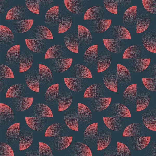 stock vector Split Circles in Pale Red Hues Seamless Pattern Trend Vector Abstract Background. Mod Graphic Art Faded Color for Wallpaper Textile Print and Design. Halftone Elements for Wrapping and Decorative Work