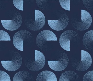 Döndürme Çemberi Vektörü Kusursuz Desen Eğilimi Koyu Mavi Retro Özgeçmiş. Bitmek bilmeyen Grafik Tekrarlayıcı Soyut Duvar Kağıdı İnce Doku Doku Dokuması. Tekstil için Yarıton Sanat İllüstrasyonu