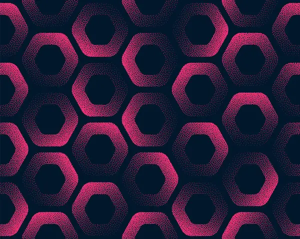 Στρογγυλεμένο Hexagons Seamless Pattern Trend Διάνυσμα Ροζ Αφηρημένο Φόντο Μαύρο — Διανυσματικό Αρχείο