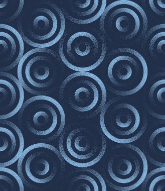 Viking Çemberleri Kusursuz Model Trend Vektörü Koyu Mavi Soyut Arkaplan. Tekstil Baskısı için İskandinav Yarım Tonlu Sanat İllüstrasyonu. Bitmeyen Grafik Tekrarlayıcı Soyut Duvar Kağıdı Dokuması