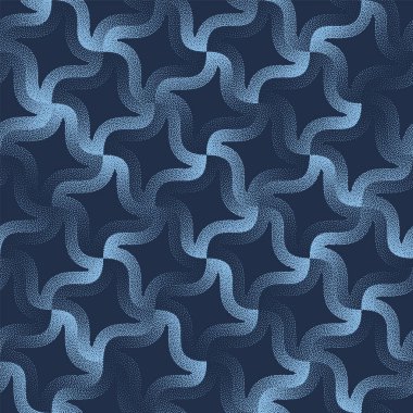 Dinamik Girdap Süslemesi Kusursuz Model Trend Vektörü Mavi Soyut Arkaplan. Dalgalı Dalgalı Motif Tekstil Baskısı için Yarım Tonlu Sanat İllüstrasyonu. Tekrarlanan Grafik Soyutlama Duvar Kağıdı Dokuması