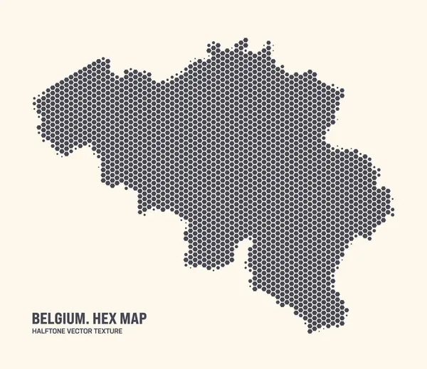 Bélgica Mapa Vector Padrão Hexagonal Halftone Isolar Fundo Claro Textura Vetores De Bancos De Imagens