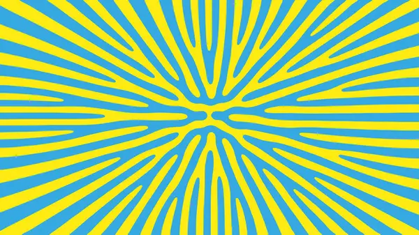 Psychedelic Weird Blue Yellow Fondo Abstracto Vector Radial Symmetry Crazy Ilustración de stock