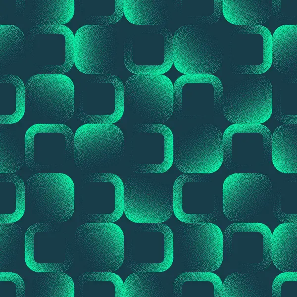 Faded Rounded Squares Seamless Pattern Trend Vector Vibrant Turquoise Abstract Stock Vector