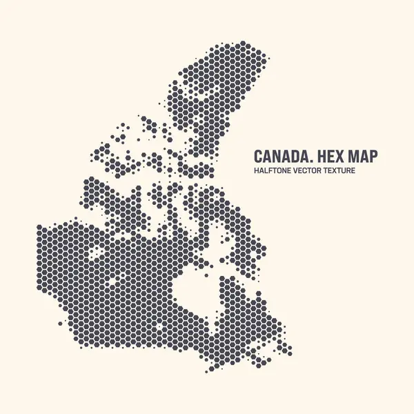 Canada Map Vector Hexagonal Halftone Pattern Isolate Light Background Hex Stock Illustration