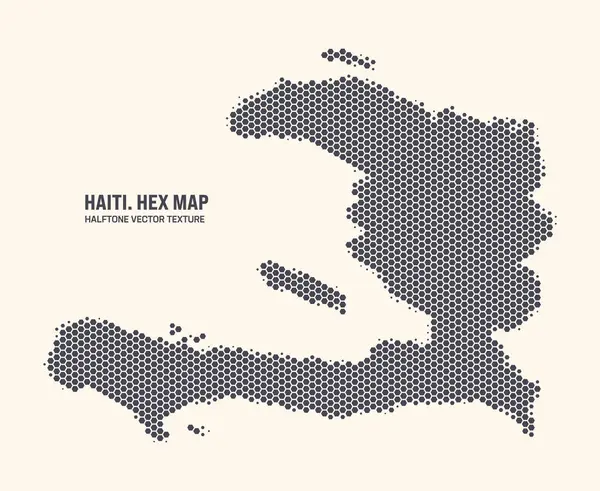 Векторная Карта Гаити Шестиугольная Полутоновая Схема Изолировать Светлом Фоне Шестнадцатеричная Лицензионные Стоковые Иллюстрации