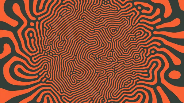 Psykedelisk Syra Trip Vector Ovanligt Kreativa Svarta Orange Färger Abstrakt Royaltyfria illustrationer