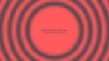 Ters Noktalar Yarım Düzen Dairesel Çerçeve Vektörü Kırmızı Soyut Arkaplan. Yarım Tonlu Dalgalanan Soyut Doku. Retro Tasarım Biçimi Geniş Duvar Kağıdı Noktalı Sanat İllüstrasyonu
