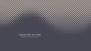 Kare Yuvarlak Noktalar Yarım Düzen Çarpık Sınır Vektörü Özgeçmişi. Yarım Ton Rhombus Geometrik Şebeke Dalgalı Doku. Retro Futuristik Stil Sanat İllüstrasyonu. Grafiksel Soyut Duvar Kağıdı