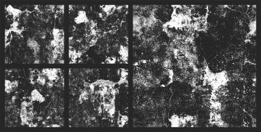 Eski Shabby Beton Duvar İnce Kusursuz Dokular Soyut Vektör Arkaplanı Ayarlandı. Grungy Style Stresli Yıpranmış Doku Kesme Sanatı Paketi. Eskimiş Malzeme Yapısı Sonsuz Grunge Soyutlaması