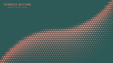 Üçgen Yarım Düzen Düz Eğimli Sınır Vektörü Turuncu Yeşil Soyut Arkaplan. Ultra Modern Minimalist Sanat Yarı Ton Grafik Göz Çekici Duvar Kağıdı. Retro Futuristik Teknoloji İllüstrasyonu