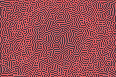 Trance Müzik Mantarı Psikedelik Yolculuk Vektör Kırmızı Soyut Arkaplan. Maze Grafik Soyutlaması Gibi Karmaşık Dekoratif Yapı. Çağdaş Fraktal Egzotik Sanat Resimleri