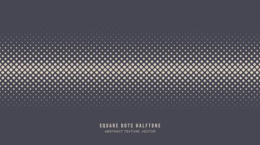 Kare Yuvarlak Noktalar Yarım Düzen Düz Çizgisiz Sınır Vektörü Soyut Arkaplan. Yarım Tone Rhombus Geometric Grid Ofset Yapısı. Retro Fütürist Grafik Soyutlaması Sanat İllüstrasyonu