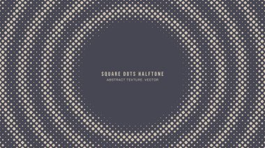 Kare Yuvarlak Noktalar Yarım Düzen Eşmerkezli Çemberler Çerçeve Vektörü Soyut Arkaplan. Eşsiz Grafiksel Soyut Duvar Kağıdı. Yarım Tonlu İnce Doku. Retro Futuristik Teknoloji Sanat İllüstrasyonu
