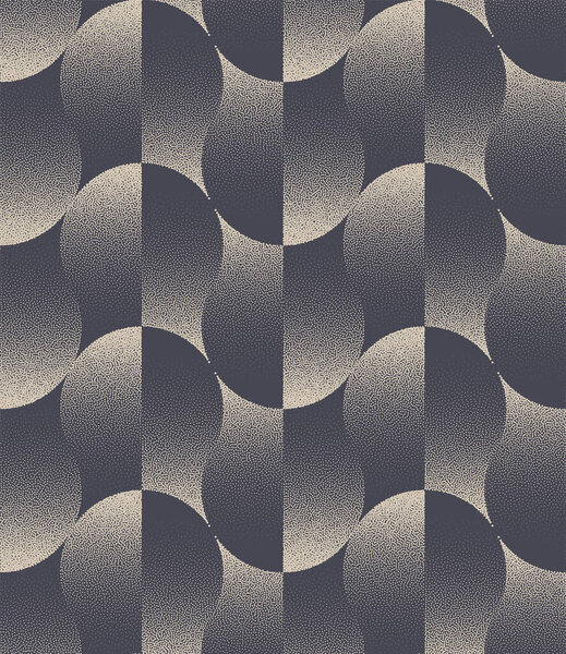 Fashionable Eye-Catching Seamless Pattern Trend Dot Work Abstract Vector Background. Geometry Halftone Art Illustration Textiles for Clothing Print. Loopable Fancy Abstraction for Wallpaper Home Decor