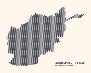 Afganistan Harita Vektörü Altıgen Yarım Düzen Işık Arkaplan İzole. Taliban Haritası 'nın Büyü Dokusunda. Tasarım İş Projeleri için Afganistan 'ın Modern Teknolojik Birleşme Haritası
