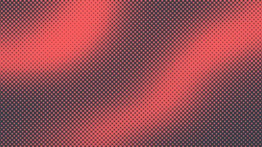 Ters Noktalar İnce Doku Yarım Düzen Vektör Bozulmuş Yüzey Kırmızı Siyah Soyut Arkaplan. Akış Efekti Yarım Tonlu Grafik Soyutlaması. Retro Biçimli Duvar Kağıdı Noktalı Sanat İllüstrasyonu
