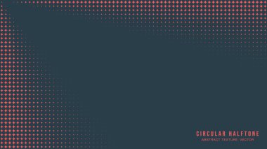 Dairesel YarıTonlama Deseni Sınır Vektörü Kırmızı Siyah Renkli Soyut Arkaplan. Mod Minimalistik Sanat Yarım Tonlama Biçimli Acımasızlık Grafikleri. Retro Futuristik Bilim-Kurgu Teknoloji Sanat İllüstrasyonu