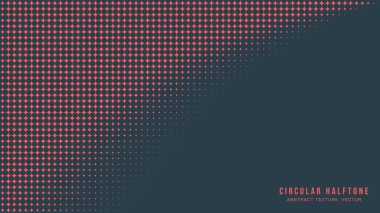 Dairesel YarıTonlama Düzeni Yuvarlak Sınır Vektörü Kırmızı Siyah Renkli Soyut Arkaplan. Yarım Ton Grafik Sanatı Dijital Teknolojik Konsepti. Retro Futuristik Bilim-Kurgu Teknoloji Sanat İllüstrasyonu