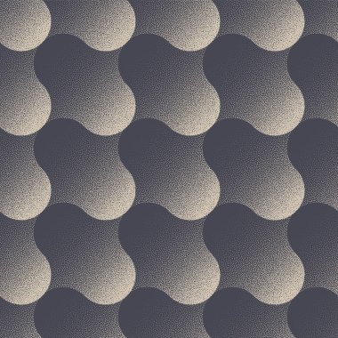 Modern Katmanlı Ölçeksiz Desensiz Dot Çalışması Soyut Vektör Arkaplanı. Duvar kağıdı veya Ev Dekorasyonu için Döngüsel Grafikler Soyutlaması. Moda Tekstil Yazıcıları İçin YarıTonlama Sanat İllüstrasyonu