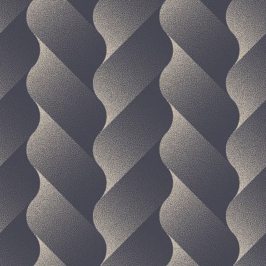 Zarif Dalgalı Motifsiz Desensiz Dot Çalışması Soyut Vektör Arkaplanı. Herringbone Kiremit Kiremit Yapısı Tekstil Baskısı veya Ev Dekorasyonu için Sanat İllüstrasyonu. Döngüsel Soyut Duvar Kağıdı