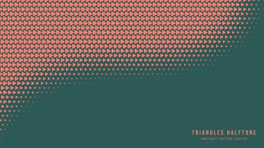 Üçgen Yarım Düzen Düz Eğimli Sınır Vektörü Turuncu Yeşil Soyut Arkaplan. Retro Futuristik Teknoloji İllüstrasyonu. Ultra Modern Minimalist Sanat Yarı Ton Grafik Göz alıcı Duvar Kağıdı