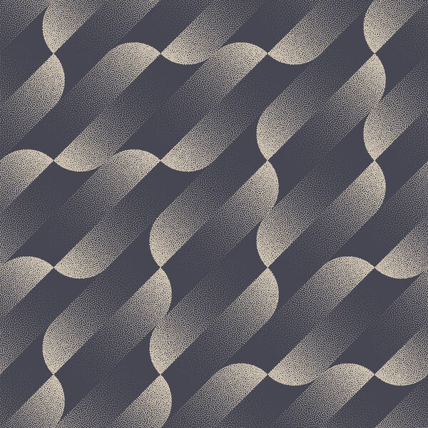 Tilted Divided Rounded Shapes Seamless Pattern Trend Dotted Abstract Vector Background. Dynamic Slanted Dashes Structure Halftone Art Illustration for Textile Print. Endless Abstraction for Wallpaper