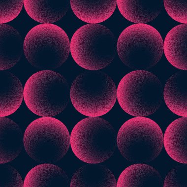 Mor Çemberler Kusursuz Desensiz Dot Çalışma Vektörü Stili Soyut Arkaplan. Soluk Küreler Modaya Uygun Tekstil Yazdırma Sanatı İllüstrasyonu. Duvar Kağıdı için Sonsuz Grafik Soyutlaması