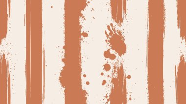 Grunge Vertical Rough Lines Vector Artistic Orange White Abstract Background. Different Grungy Hand Drawn Parallel Dry Brush Strokes Contemporary Striped Art Illustration. Frantic Repetitive Wallpaper