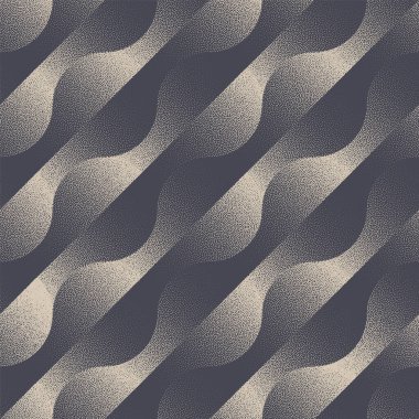 Pürüzsüz Dalgalı Eğimli Şablon Eğik Dot Çalışma Soyut Vektör Arkaplanı. Devamlı Incline Eğri Çizgileri Modaya uygun Tekstil Yazdırma Sanatı Resimleri. Döngüsel Soyutlama