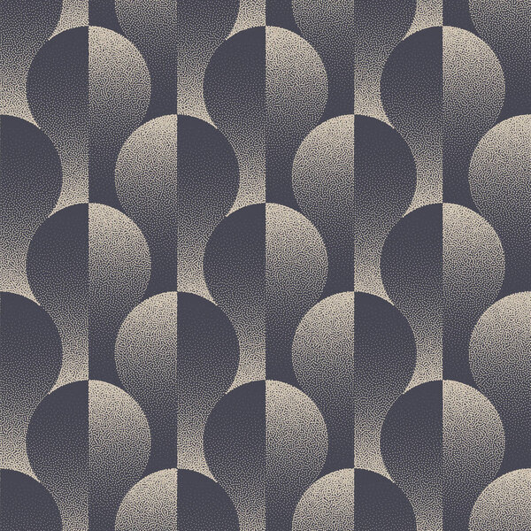 Retro Styled Fashionable Seamless Pattern Trend Dot Work Vector Abstract Background. Graphic Abstraction Halftone Art Illustration for 50s 60s 70s Style Fashion Textile Print. Loopable Fancy Wallpaper