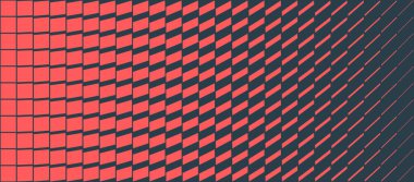 Geniş vektör formatında kinetik stil kırmızı ızgara deseni. Teknolojiden esinlenilmiş çarpıtma ve geçiş efekti bu tasarımı fütüristik UI, daldırıcı arka planlar ve dijital hareket grafikleri için mükemmel hale getirir.