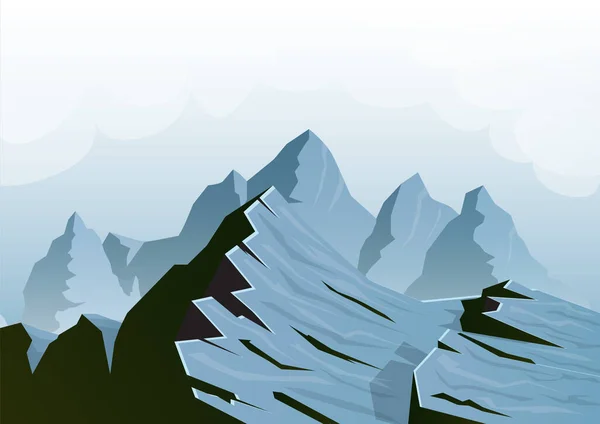 Τοπίο Του Βραχώδους Βουνού Φόντο Τον Ουρανό — Διανυσματικό Αρχείο