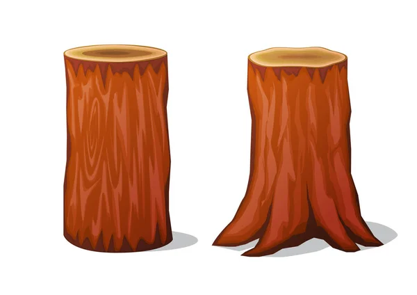Different Shapes Stump Trees Illustration — Stock Vector