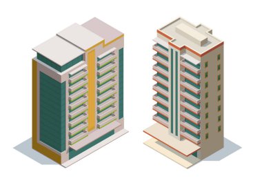 Şehir haritası için şehir apartmanı ya da ofis binalarını temsil eden ikonik ya da bilgi ögeleri