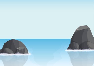 rock ile deniz manzara