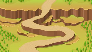 İzometrik seviye yol haritası. Mobil oyun varlığı.