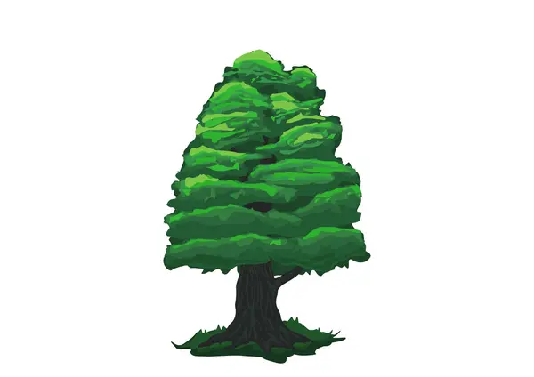 Ilustrace Jednoho Stromu Izolováno Bílém Pozadí — Stockový vektor