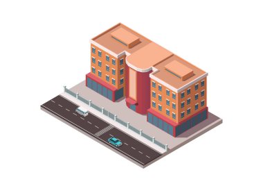 Otoyolu olan Isome okulu ya da otel binası