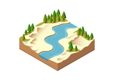 Isome doğal nehri çölden geçiyor.