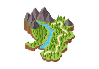 Irmağı ve ormanı olan Isome güzel doğal dağı