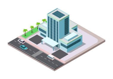Isome modern ofis ya da otobanı olan otel binası