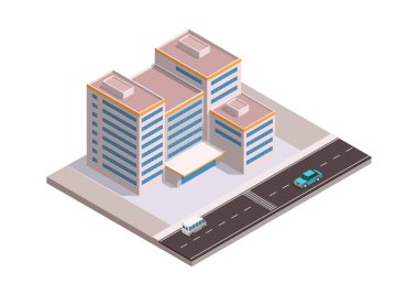 Isome modern ofis ya da otobanı olan otel binası