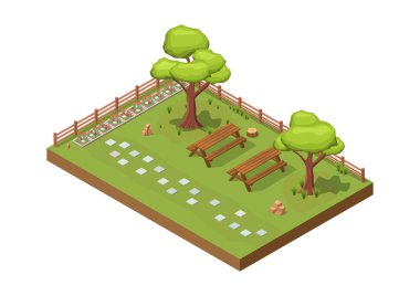 Çiçekli ve oturaklı güzel bir bahçe.