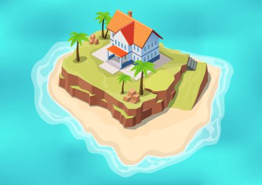 Deniz kenarında evi ya da villası olan güzel bir ada.