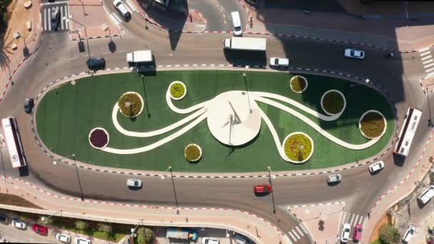 Srail Beit Shemesh Kentindeki Güzel Bir Oval Meydanın Manzarası — Stok video